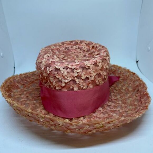 Vintage Union Made Pink Hat with Pink Ribbon - Picture 3 of 8